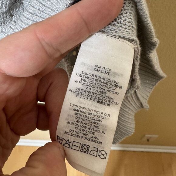 Armani Exchange Sweater Vest Women's Medium Gray V-neck Knitted Stretchy - Picture 7 of 10